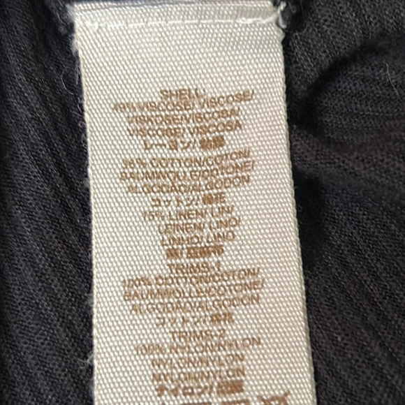 Free People Jennie Tee Black Crochet Trim Lace Up Long Sleeve Top Small Boho - Picture 10 of 10